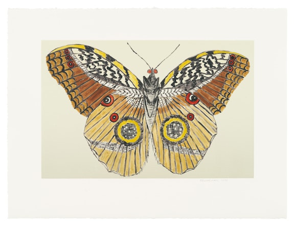 Leidy Churchman, <em>Butterfly Eyes (1)</em>, 2023. Monotype, 22 3/4 x 30 inches. © Leidy Churchman. Courtesy Matthew Marks Gallery.