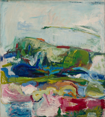Jane Freilicher,<em> Montego Bay</em>, 1959-61. Oil on linen, 68 1/2 x 61 3/4 inches. Courtesy of the Estate of Jane Freilicher and Kasmin, New York.