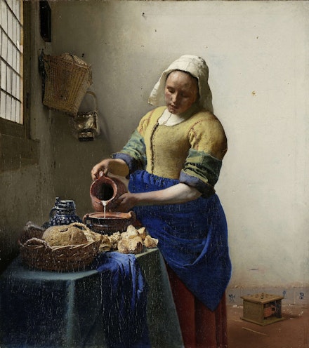 Johannes Vermeer, <em>The Milkmaid,</em> 1658-59, oil on canvas. Rijksmuseum, Amsterdam. Purchased with the support of the Vereniging Rembrandt.