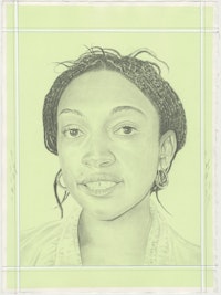 Portrait of Aria Dean, pencil on paper by Phong H. Bui.