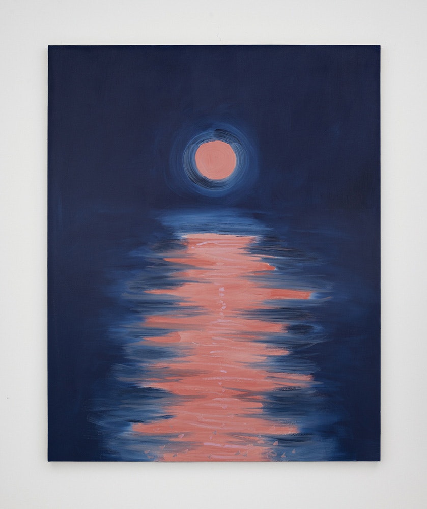 Ann Craven, <em>Moon (After Quiet Harvest Moon, Cushing, 9-9-22, 8:30 PM), 2022</em>, 2022. Oil on Canvas, 60 x 48 inches. Courtesy the artist and Karma. 