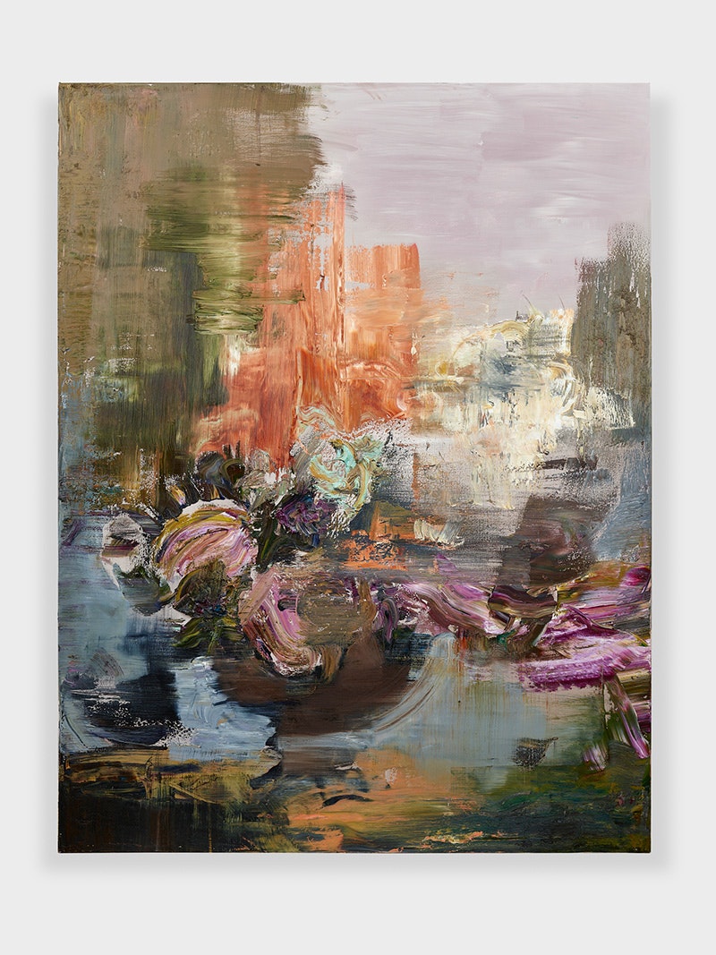 <p>Angela China, <em>Purple Landscape</em>, 2023. Oil on canvas, 104 x 80 inches. Courtesy Malin Gallery.</p>