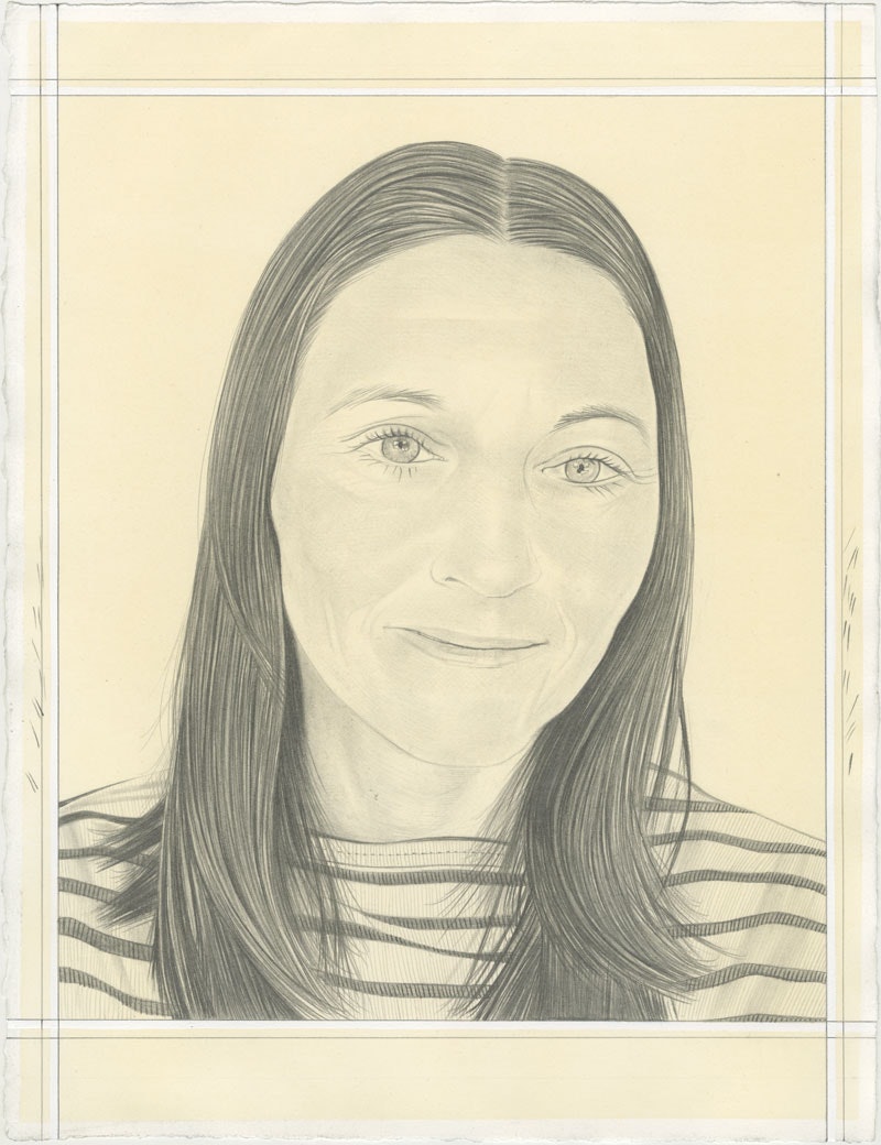 Portrait of Sara VanDerBeek. Pencil on paper by Phong H. Bui