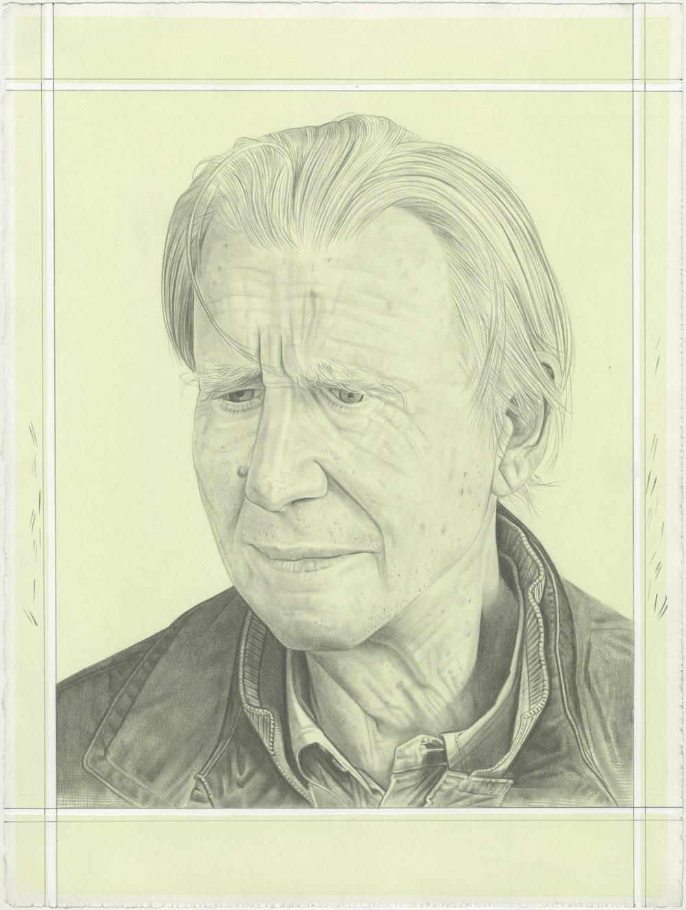 Portrait of Brian O'Doherty. Pencil on Paper by Phong H. Bui, from a portrait by Fionn McCann.