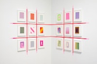 Zeinab Saab, <em>Visual Decadence,</em> 2020-22. Acrylic on paper,5 x 7 inches each, overall dimensions vary with installation. Courtesy the artist and CUE Art Foundation. 