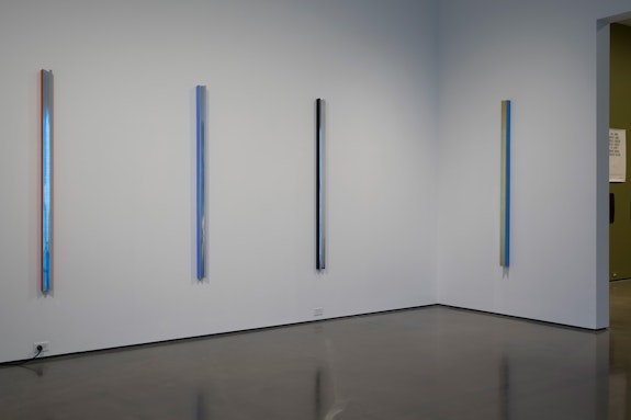 Brian O'Doherty, <em>Ogham Sculptures</em>, “We are at the center for curatorial Studies,” 2016, Hessel Museum of Art, CCS Bard, curated by Paul O’Neill. Photo: Paul O’Neill .
