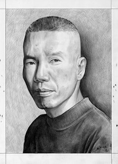 Portrait  of the artist. Pencil on paper by Phong Bui.
