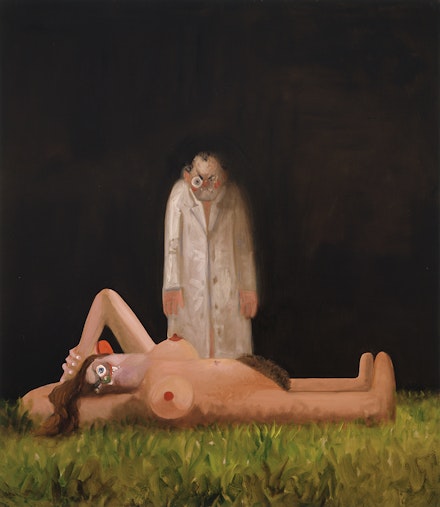 George Condo, <em>The Mad Scientist and his Wife</em>, 2006. Oil on canvas, 62 x 52 inches. Bernard and Jo Ann Kruger Collection. © 2023 George Condo / Artists Rights Society (ARS), New York.