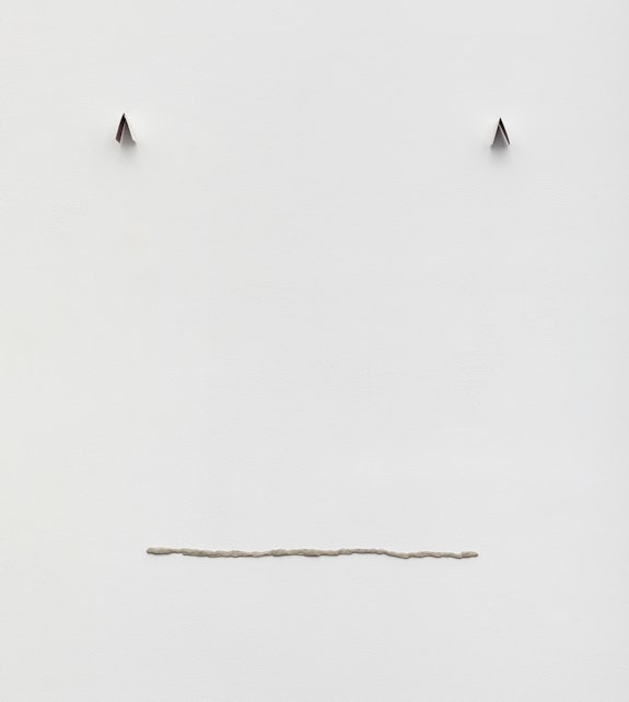 Ernst Caramelle, Untitled, 2023. Nails, putty, and watercolor on paper, dimensions variable. Courtesy Peter Freeman, Inc., New York.