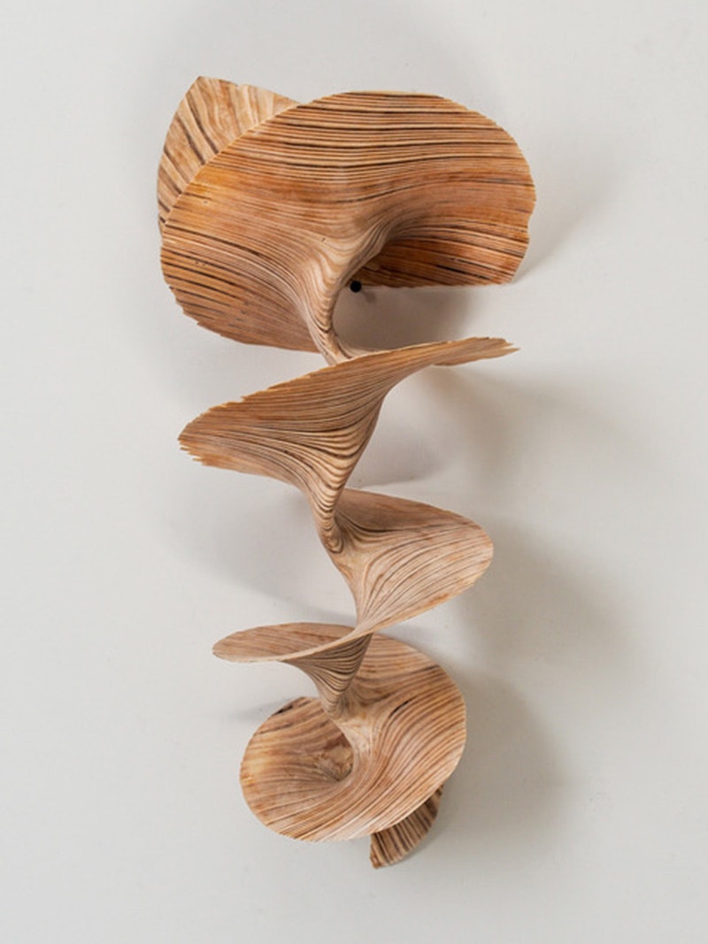 David Henderson, <em>Widening Gyre 6,</em> 2021. Plywood and beeswax, 25 x 11 x 9 inches. Courtesy SLAG & RX and David Henderson. Photo: David Henderson.