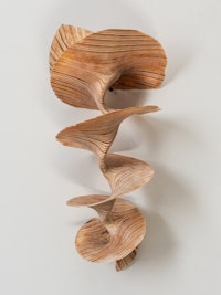 David Henderson, <em>Widening Gyre 6,</em> 2021. Plywood and beeswax, 25 x 11 x 9 inches. Courtesy SLAG & RX and David Henderson. Photo: David Henderson.