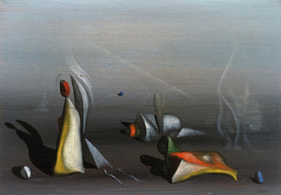 Yves Tanguy, <em>Pour Kay...</em>, 1940. Oil on wood, 3.98 x 5.55 x 1.06 inches. Photo: Christopher Burke Studio.