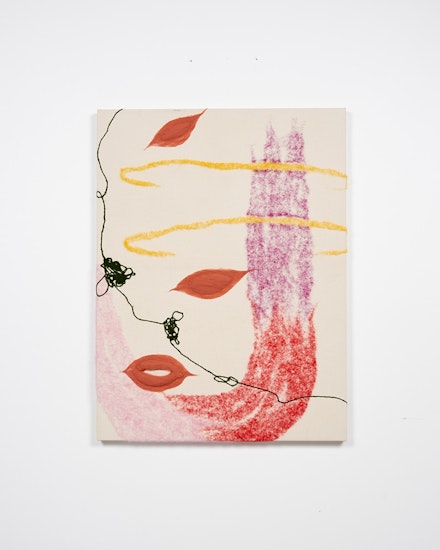 Courtney Childress, <em>Untitled (After Lady Rainicorn),</em> (2022). Wool on canvas, 40 x 30 in. Courtesy the artist and Deanna Evans Projects.