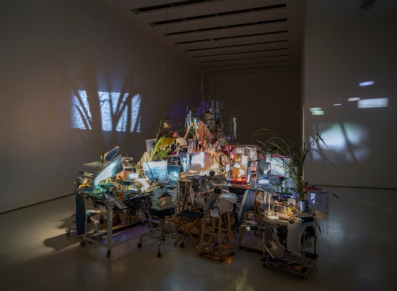 Installation view: <em>Sarah Sze: Timelapse</em>, Solomon R. Guggenheim Museum, New York, 2023. © Solomon R. Guggenheim Foundation, New York. Photo: David Heald.