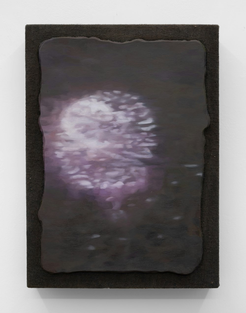 Stephen Deffet, <em>Metope: Fireworks</em> (2023). Oil on linen stretched panel, 12.25 x 9 inches. Courtesy the artist and Below Grand.