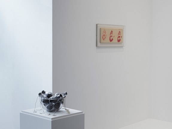 Installation view: <em>Controlled Burnings: Hiller, Latham, Schneemann</em>, Lisson Gallery, New York, 2023. © and courtesy Lisson Gallery. Photo: Mark Waldhauser. 