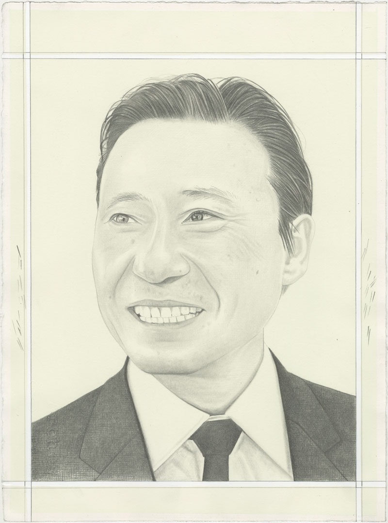 Portrait of Paul Ha. Pencil on paper by Phong H. Bui.