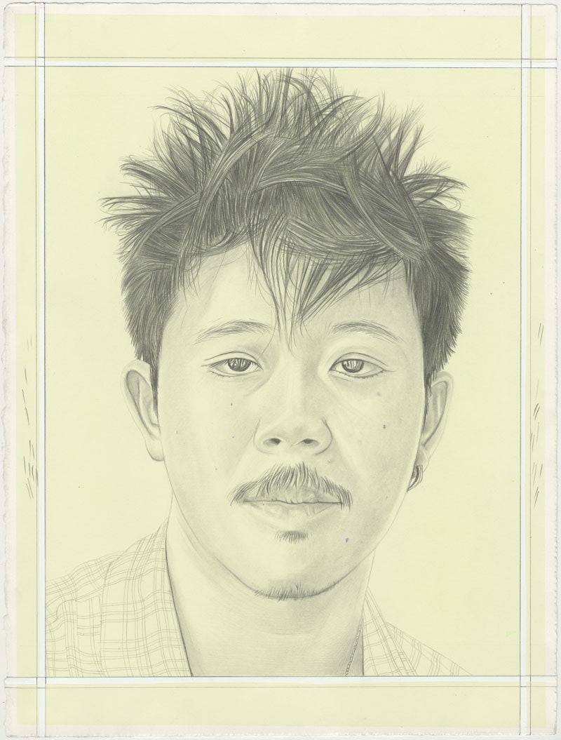 Portrait of Oscar yi Hou. Pencil on paper by Phong H. Bui.
