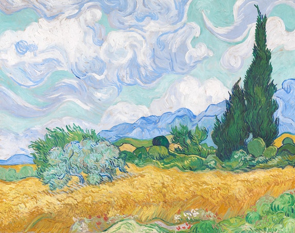Vincent van Gogh, <em>A Wheatfield, with Cypresses</em>, September 1889. Oil on canvas, 28 3/8 x 35 7/8 inches. The National Gallery, London. Bought, Courtauld Fund, 1923. Photo: © The National Gallery, London.
