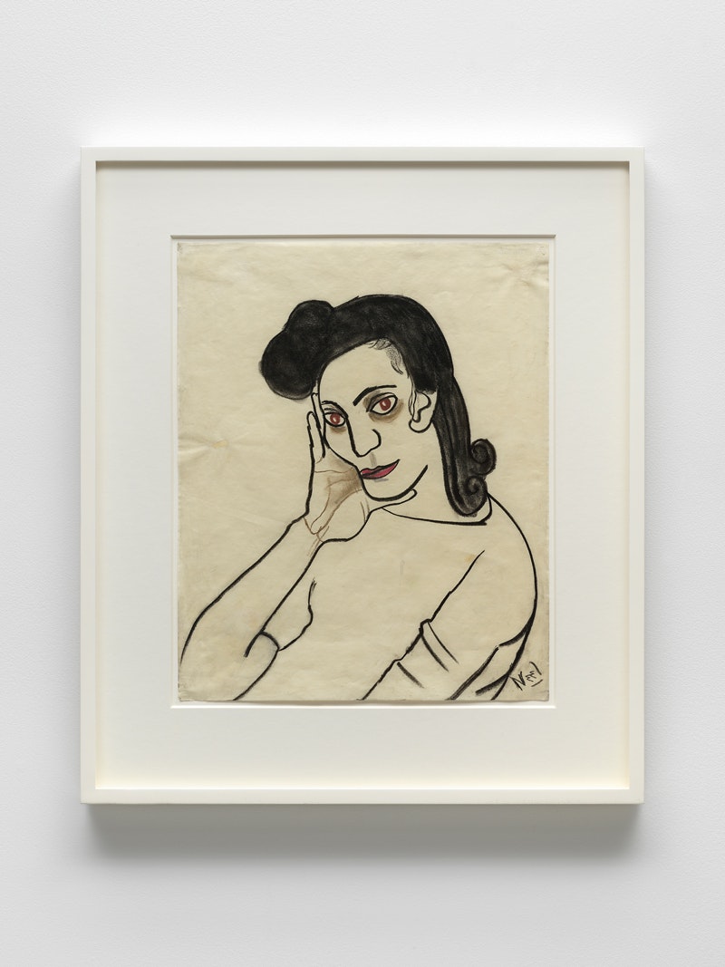 Alice Neel, <em>Portrait of a Dark Haired Woman</em>, 1943. Pastel on paper, 17 x 13 3/4 inches. Courtesy the estate and David Zwirner, private collection. Photo: Dario Lasagni.
