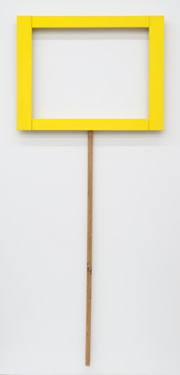 Denzil Hurley, <em>Glyph in 5 parts #3</em>, 2017–18. Oil on linen with stick attachment, 98 × 40 × 2 3/4 inches. Courtesy Juretta Hurley and Canada, New York.