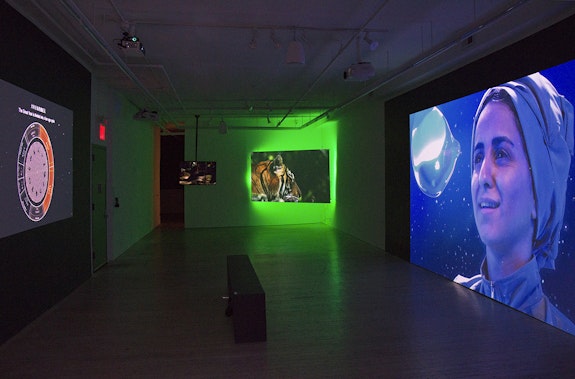 Installation view: <em>A Dweller on Two Planets</em>, Microscope Gallery, New York, 2023. Courtesy the artists and Microscope Gallery, New York