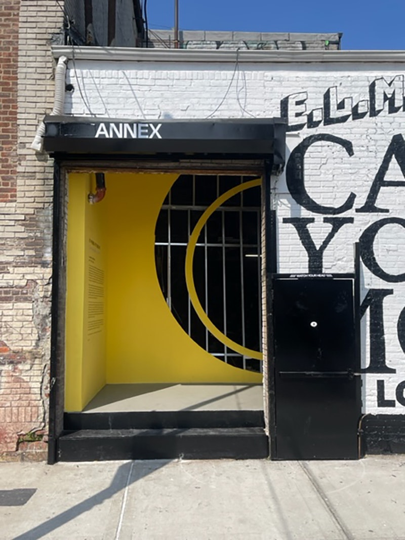 Installation view: <em>Alejandro Contreras: In Work We Trust ¡Chamo, ¿qué hiciste con el carro?!</em>, The Boiler at ELM Foundation, Brooklyn, 2023. Courtesy the artist and The Boiler, ELM Foundation.
