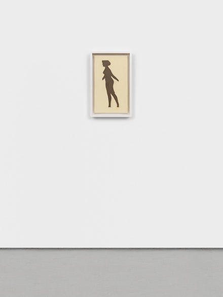 Michael Snow, <em>Grey Walking Woman</em>, n.d., card on board, 20 x 11 1/2 inches (board). © Michael Snow. Courtesy the artist and Jack Shainman Gallery, New York.