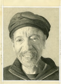 Portrait of Henry Threadgill, pencil on paper by Phong H. Bui.