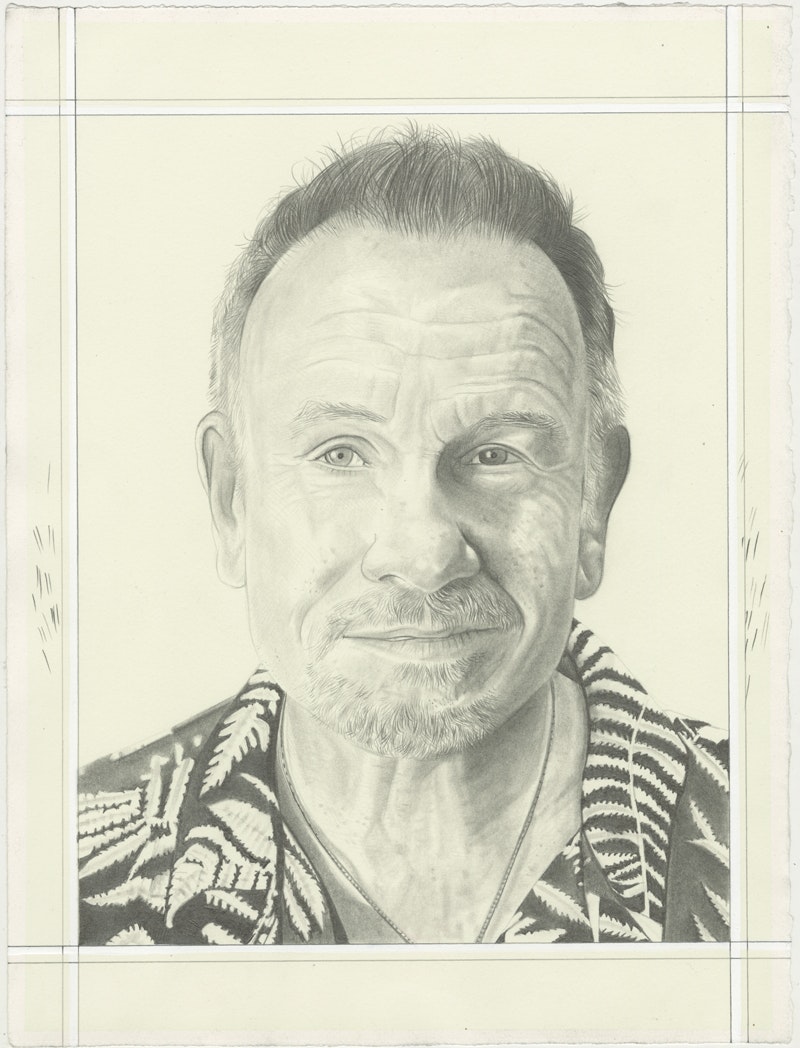 Portait of Jack Pierson. Pencil on paper by Phong H. Bui.