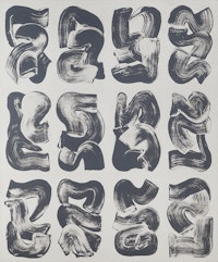 Blythe Bohnen, <em>Form in Three Brushstrokes</em>, 1972. Acrylic on canvas, 72 x 60 inches. Courtesy A.I.R. Gallery, Brooklyn, NY and David Hall Gallery, Wellesley, MA. Photo: NEP Conservation. 