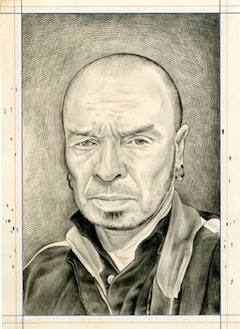 Portrait of the artist. Pencil on paper by Phong Bui