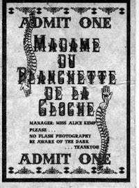 One of several ticket stubs found at the entrance to Alice Kemp's <i>Madame du Planchette de la Cloche.</i>