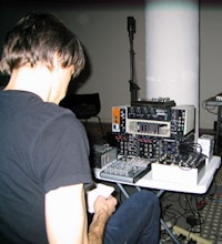 Composer/synthesizer player David Galbraith at Diaspason. Photo by: Michael Schumacher