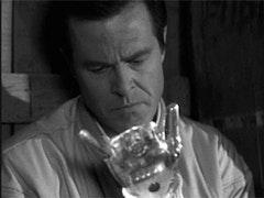 Robert Culp as Harlan Ellison's immortal demon with a glass hand. Photo courtesy of The Outer Limits