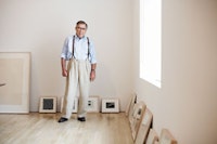 Photo of Wynn Kramarsky in his office. Photo by Noah Sheldon, 2005.