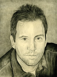 <i>Portrait of the artist. Pencil on paper by Phong Bui.</i>