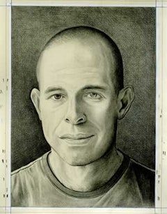 <i>Portrait of the artist.  Pencil on paper by Phong Bui.</i>