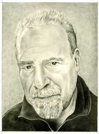 <i>Portrait of the artist.  Pencil on paper by Phong Bui.</i>