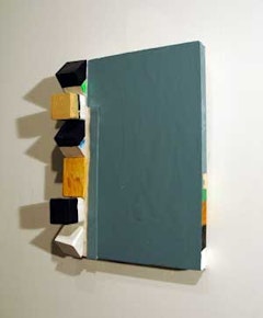  "Grey Variables" (2008). Enamel, acrylic and painted wood elements 12 x 8.5 x 2.5 inches. Courtesy of the artist.