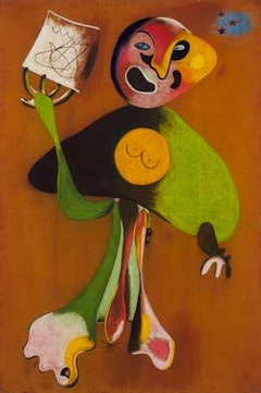 Joan Miró. (Spanish, 1893-1983). Woman (Opera Singer). (October) 1934. Pastel and pencil on flocked paper, 42 x 28