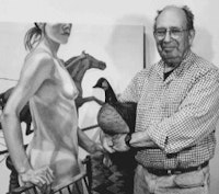 Portrait of the Artist with Goose. Photograph by Gottfried Junker