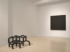 Installation view of <i>Ad Reinhardt Tony Smith: A Dialogue</i> exhibition at Pace Wildenstein gallery. Courtesy of the gallery.