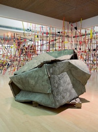 
Phyllida Barlow, Installation view of 'Stint' at Mead Gallery, University of Warwick. Courtesy of Mead Gallery. Copyright information Phyllida Barlow 
Photo by: Francis Ware
