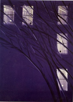 Alex Katz, “Purple Wind” (1995). 126˝ × 96˝. Collection of the artist. Courtesy of the artist.