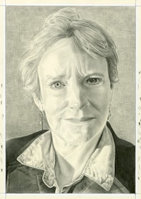 Portrait of Eleanor Heartney. Pencil on paper by Phong Bui.