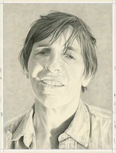 Portrait of Eileen Myles. Pencil on paper by Phong Bui.

