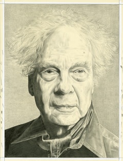 Portrait of Merce Cunningham. Pencil on paper by Phong Bui.