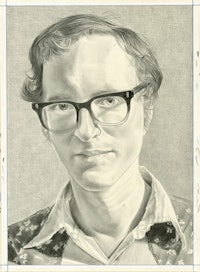 Portrait of Michael Daves. Pencil on paper by Phong Bui.