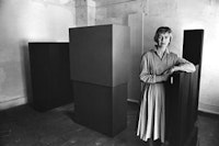 Anne Truitt in her Twining Court studio, Washington, DC, 1962. Photo by John Gossage. Image © The Estate of Anne Truitt/The Bridgeman Art Library